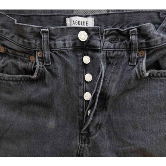 Agolde Black Straight Leg Ladies Demin Jeans Size 24 - Picture 6 of 9